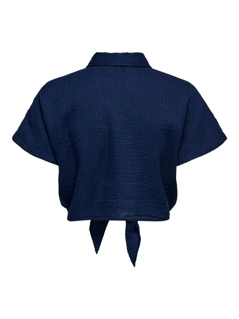 ONLLEONI SEERSUCKER CAP KNOT SHIRT WVN