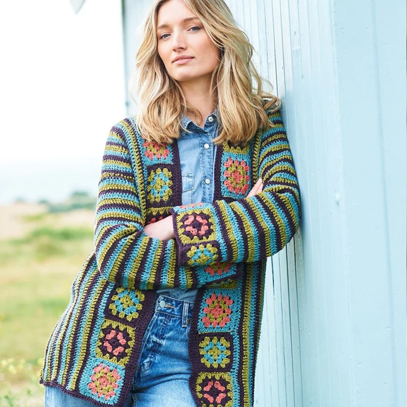 Stylecraft ReCreate DK Granny-Motiv-Pullover – Häkelanleitung (digital)