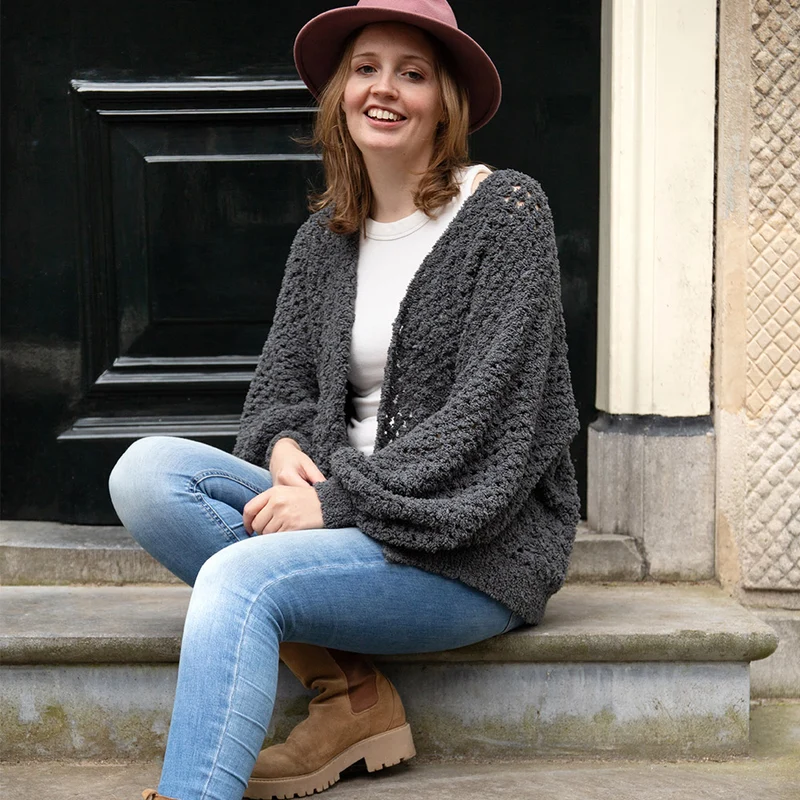 Häkelpaket „BudgetYarn Soft Aran Granny Stripe“ – Jacke
