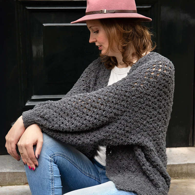 Häkelpaket „BudgetYarn Soft Aran Granny Stripe“ – Jacke