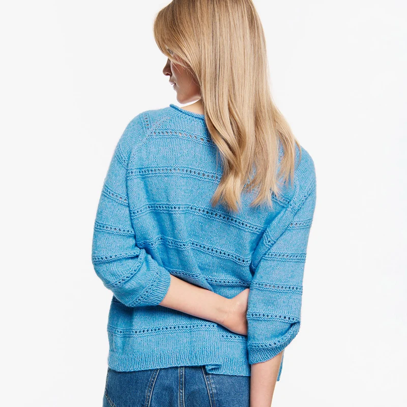 Lana Grossa Letizia Pullover-Strickpaket (Farbe nach Wahl) | Ecopuno