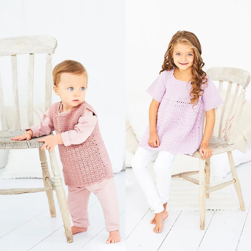 Häkelanleitung Stylecraft Bambino DK Nr. 9607 Kinderkleider (digital)