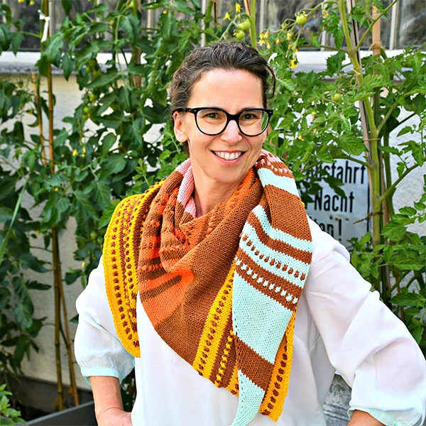 Strickpaket „Sweet Seventies“ – Umschlagtuch