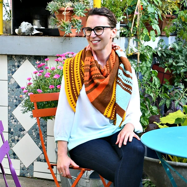 Strickpaket „Sweet Seventies“ – Umschlagtuch