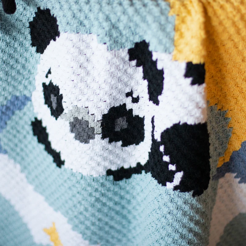 Häkelpaket für eine Babydecke „Panda“