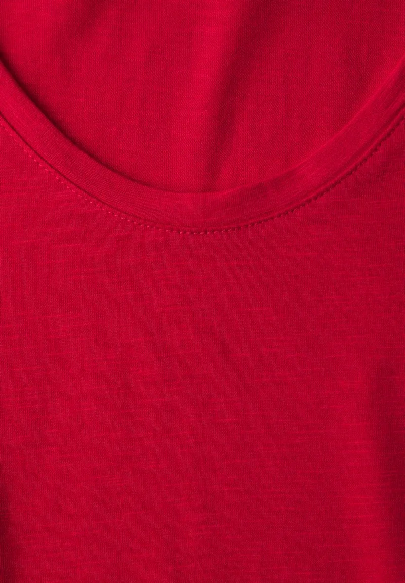 Basic T-Shirt mit gerundetem V-Neck