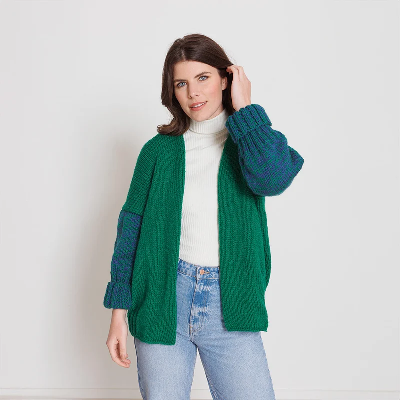 Knipmode „Yarn and Colors“ Midi-Strickjacke – Strickpaket