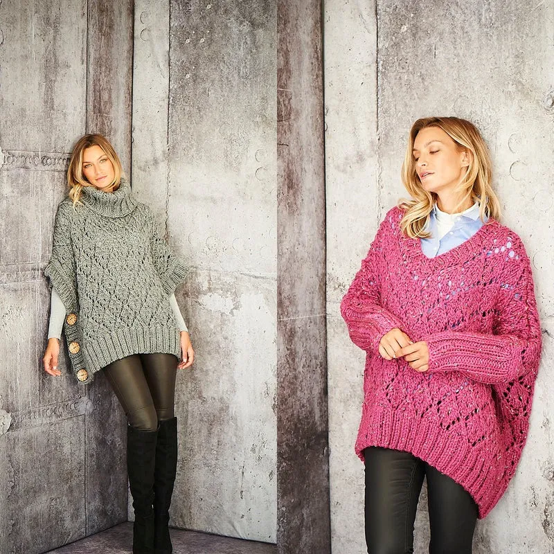 Strickanleitung Stylecraft Special XL Tweed Super Chunky Nr. 9807: Poncho und Pullover