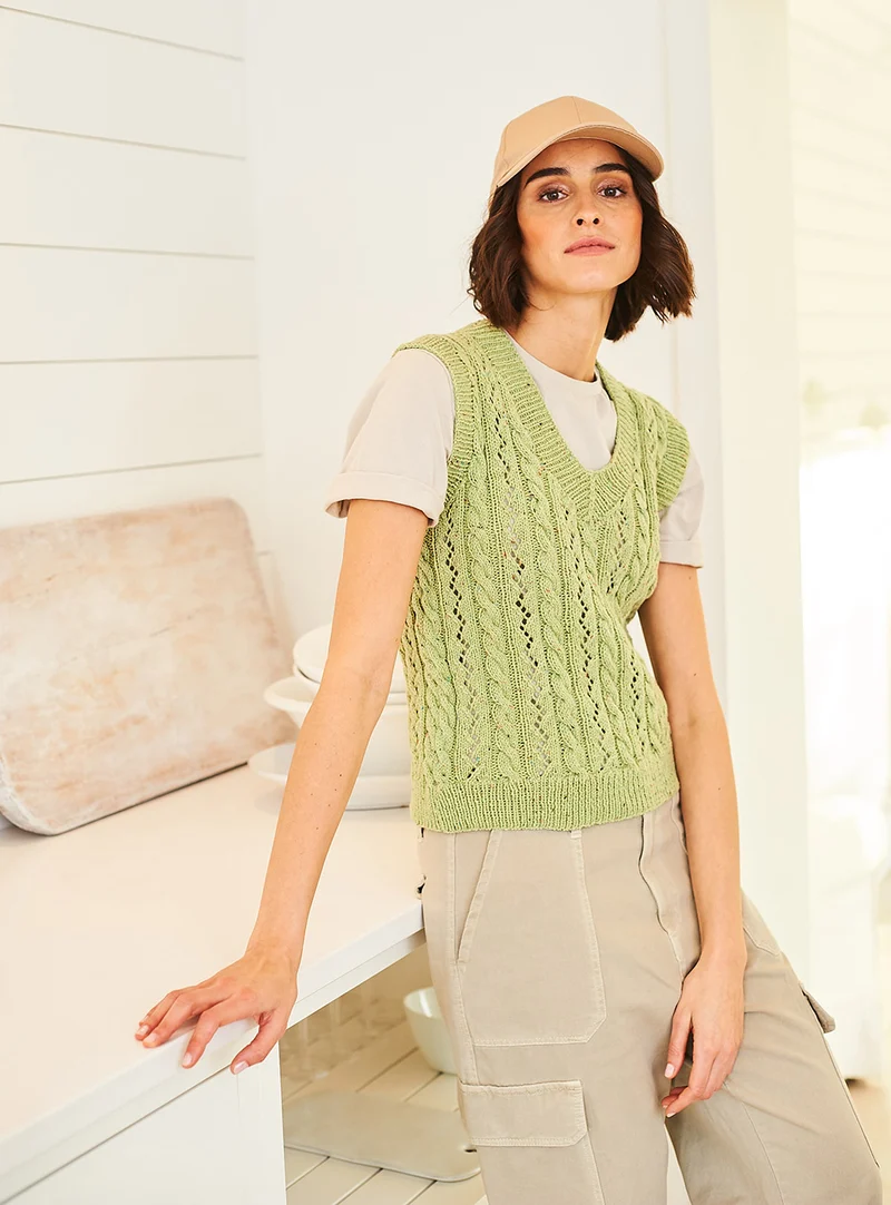 Stylecraft Round & V Neck Tank-Tops in ReCreate DK 10061
