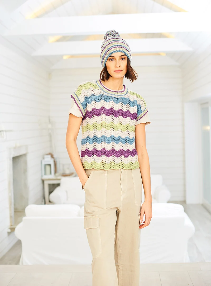 Stylecraft-Pullover, -Top und -Mütze aus ReCreate DK 10059