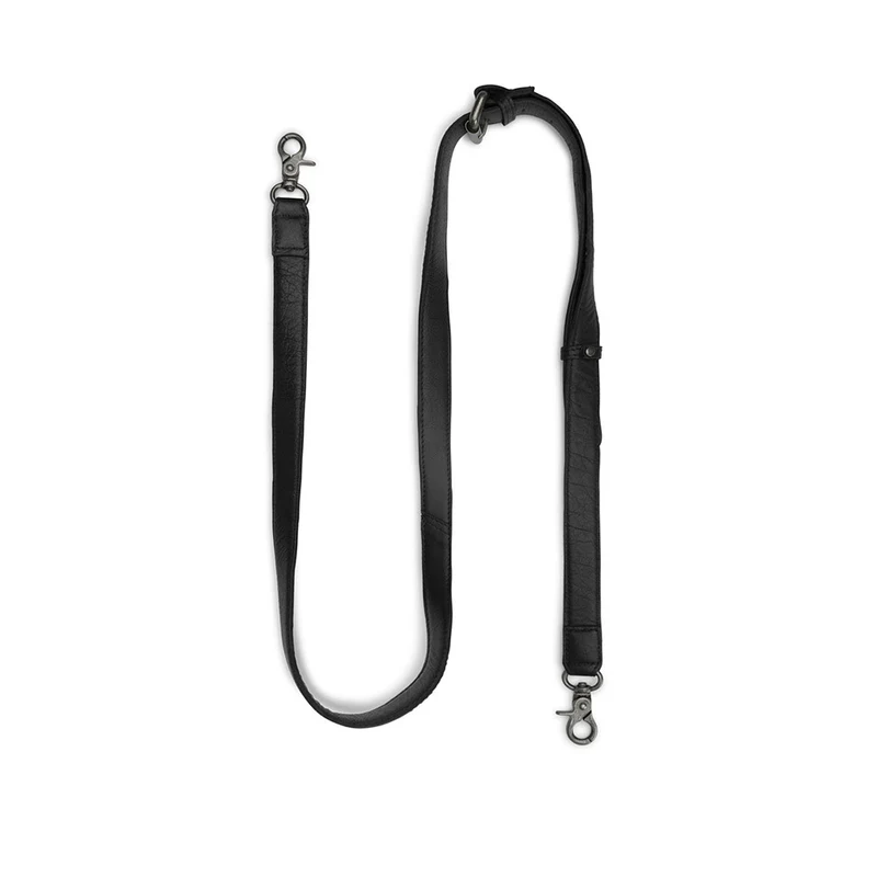 MUUD Caia Black – Handgefertigter Ledergriff für Taschen, 127–150 × 2 cm