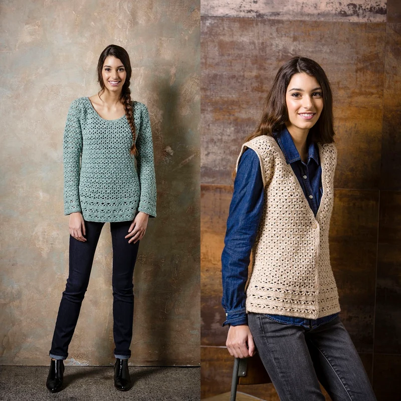 Häkelanleitung Stylecraft Batik DK Nr. 9294 Pullover und Strickjacke (digital)
