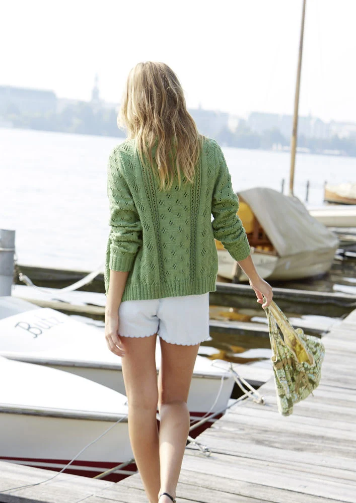 SMC-Jacke mit Spitzenmuster – Strickanleitung