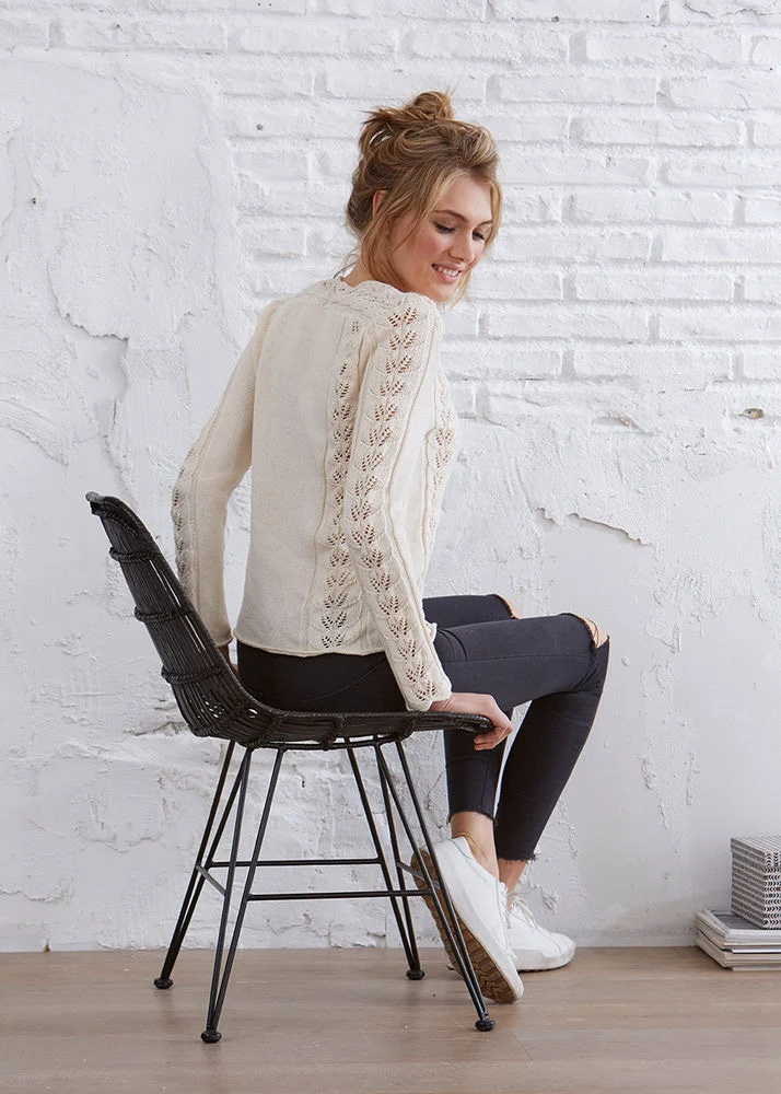 SMC-Pullover mit Spitzenmuster – Strickanleitung