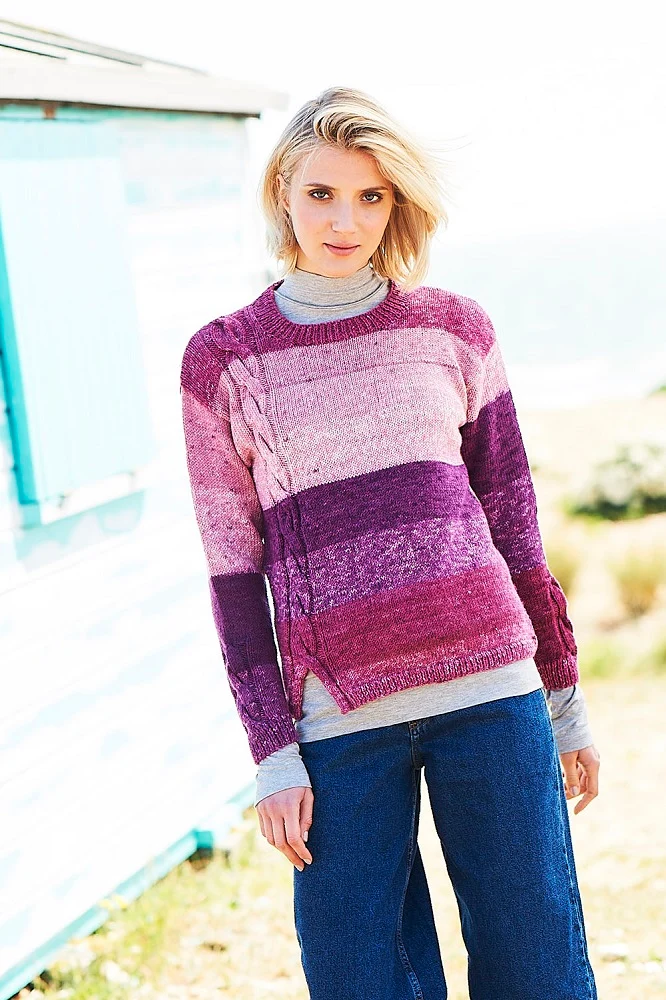 Strickanleitung Stylecraft Batik Swirl DK Nr. 9674: Pullover, Schal und Handstulpen
