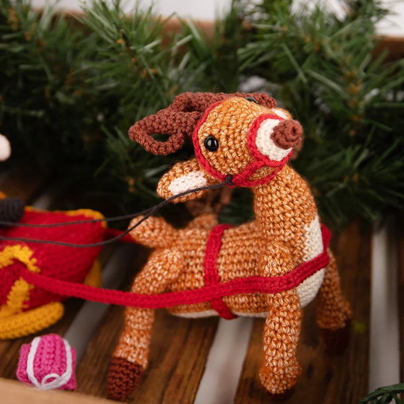 Weihnachtsmann-Schlitten-Häkelpaket