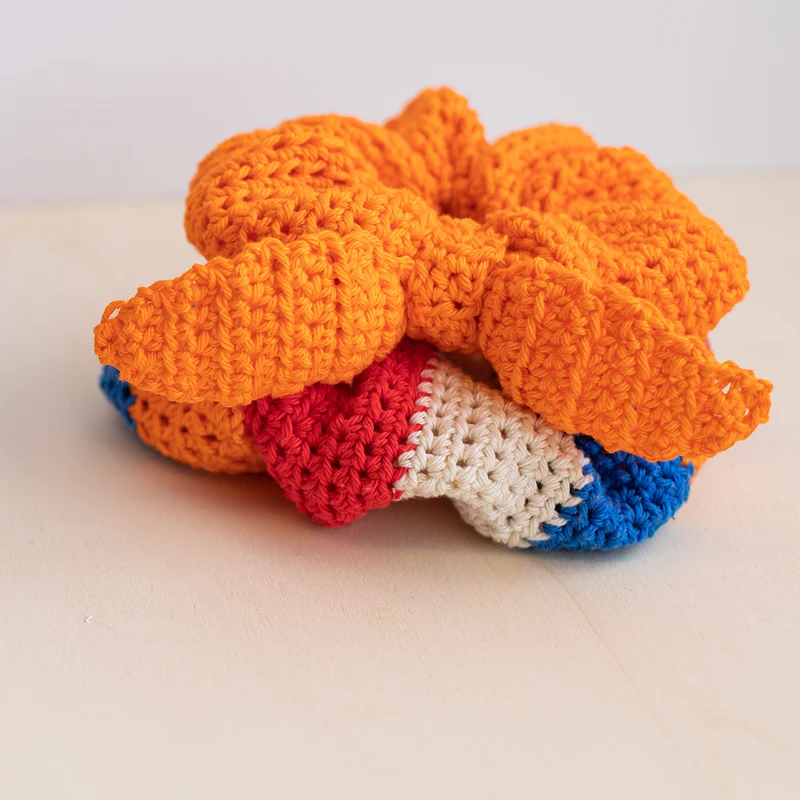 Häkelanleitung für ein Scrunchie zum Königstag in Orange (digital)