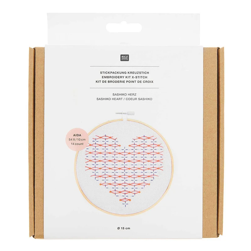 Rico-Stickpaket „Sashiko-Herz“