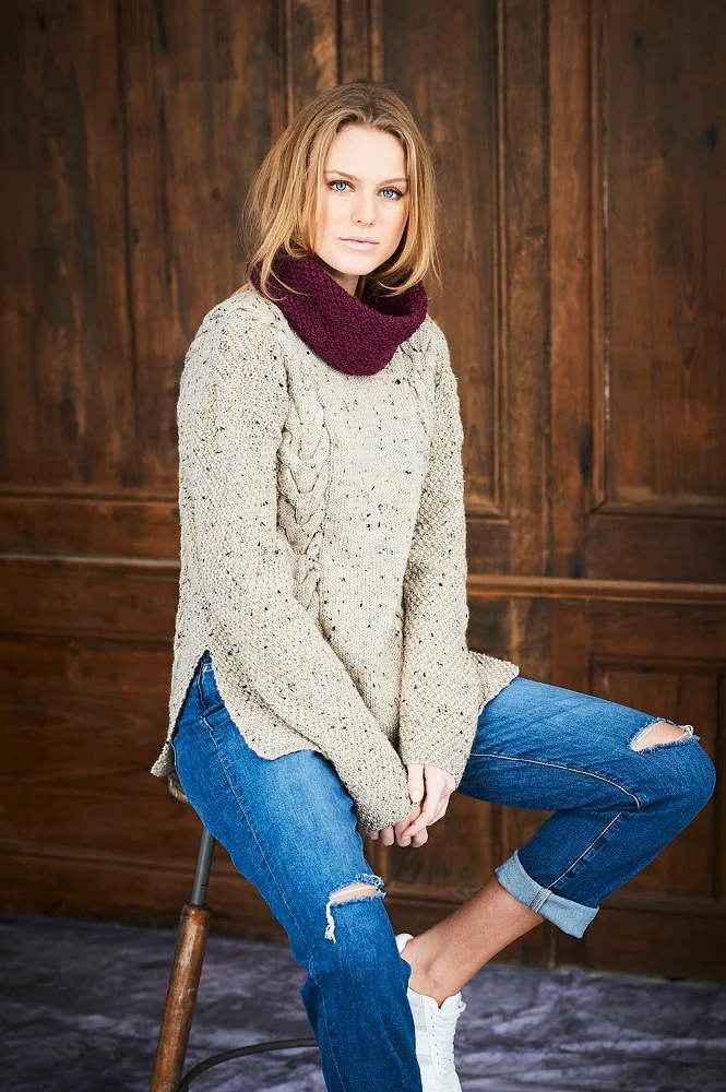 Strickanleitung Stylecraft Life DK Nr. 9657 Pullover und Rollkragenschal