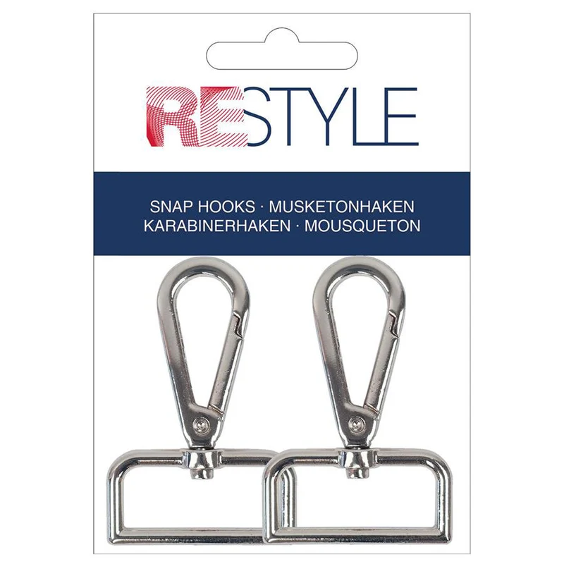 Restyle Karabinerhaken 30 mm, Karte mit 2 Stück