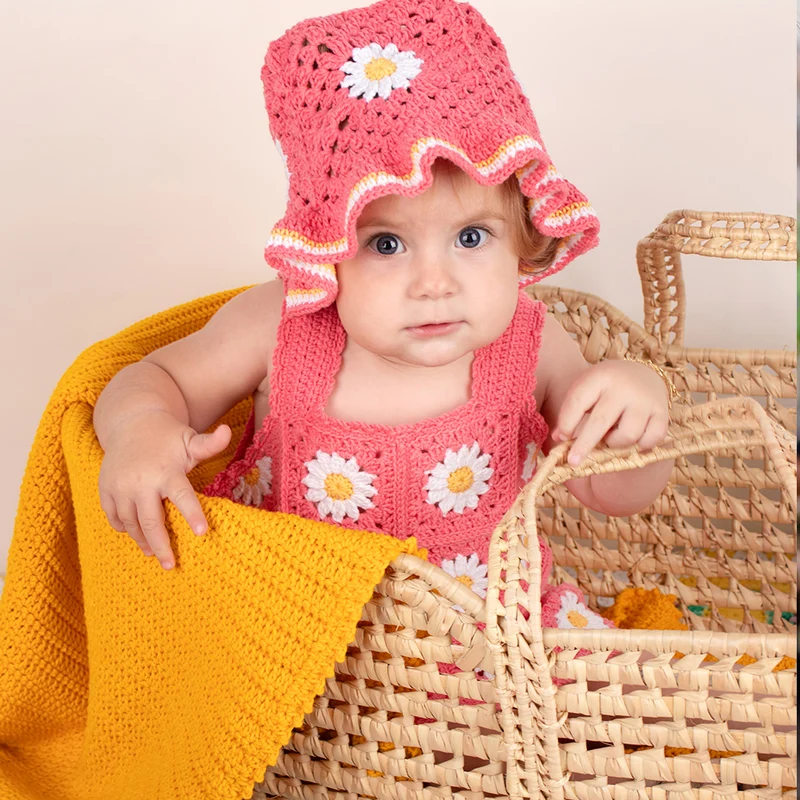 Granny Square-Kinderhut mit Blumen – Häkelanleitung (digital)