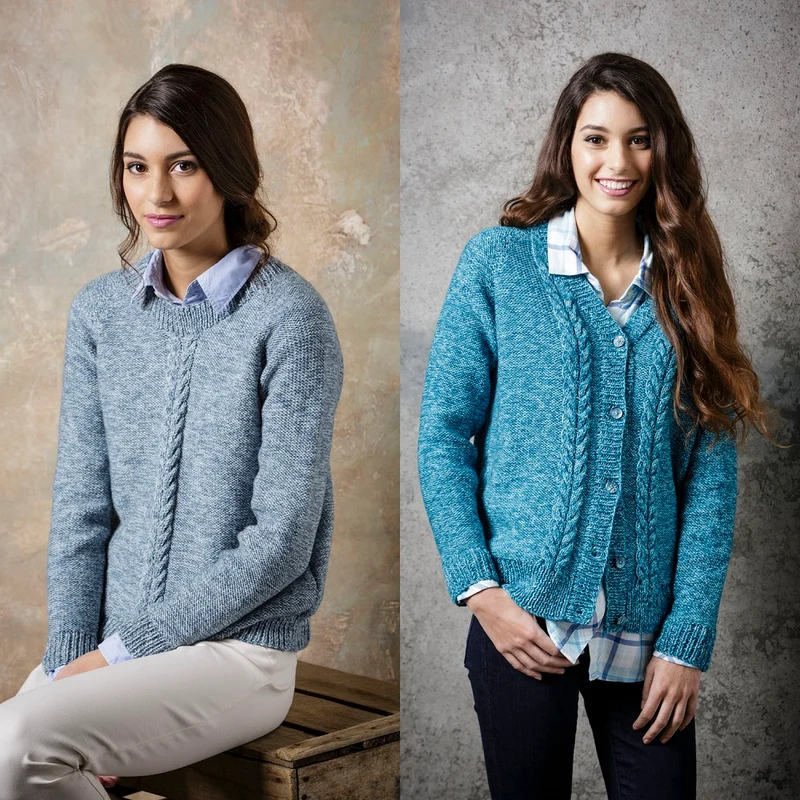 Strickanleitung Stylecraft Batik DK Nr. 9292: Zopfmuster-Pullover und Jacke