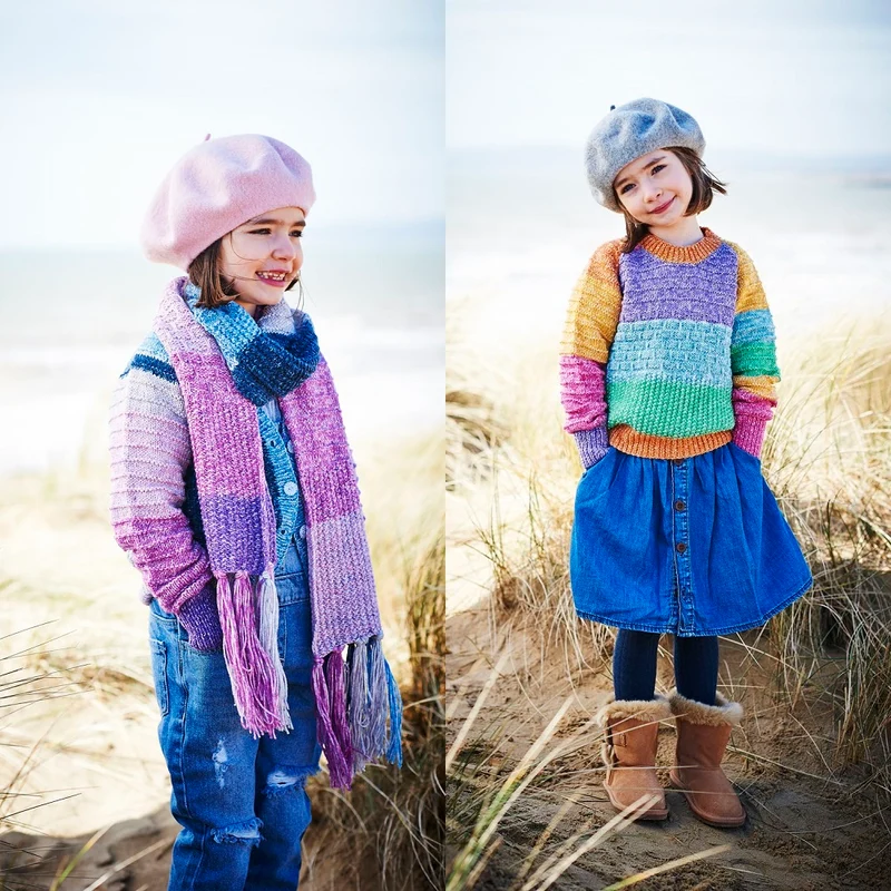 Strickanleitung Stylecraft Batik Swirl DK Nr. 9538: Kinderpullover, Jacke und Schal (digital)