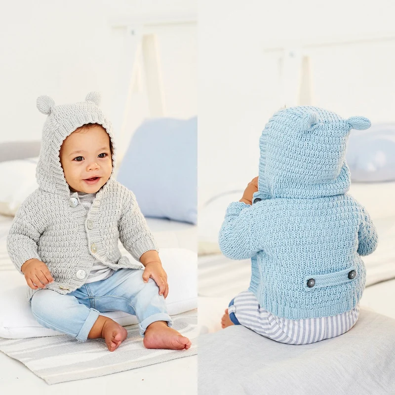 Strickanleitung Stylecraft Bambino DK Nr. 9529 Baby-Kapuzenpullis (digital)