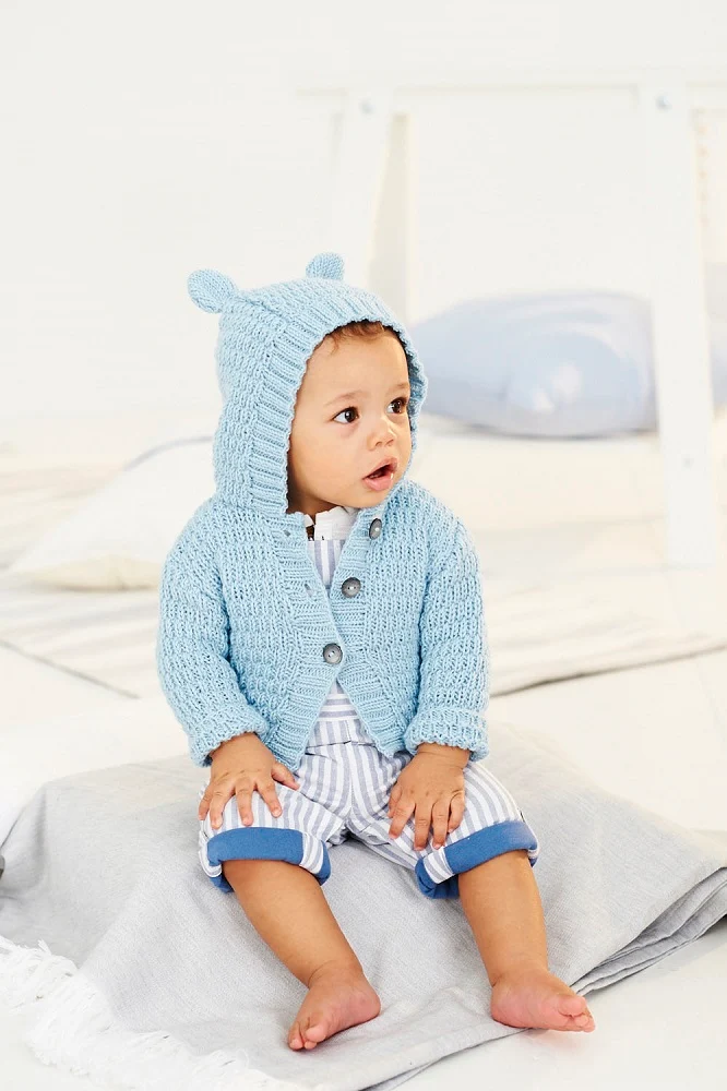 Strickanleitung Stylecraft Bambino DK Nr. 9529 Baby-Kapuzenpullis (digital)