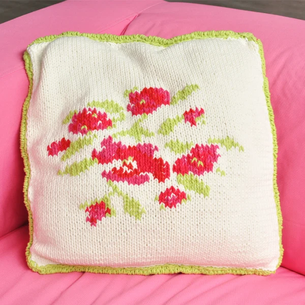 Strickanleitung für ein Rosenkissen