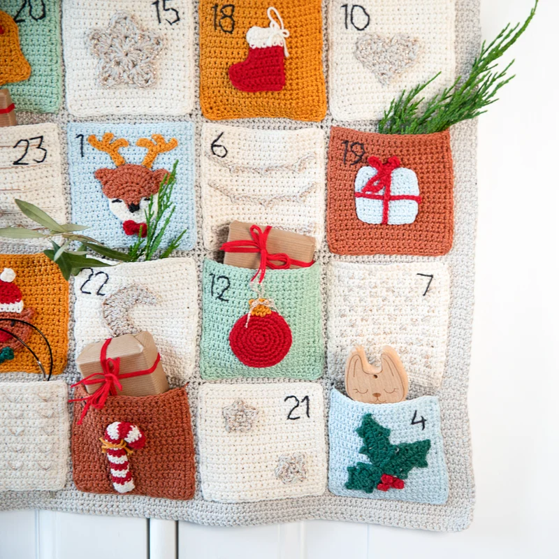Weihnachts-Advent-Kalender-Garnpaket