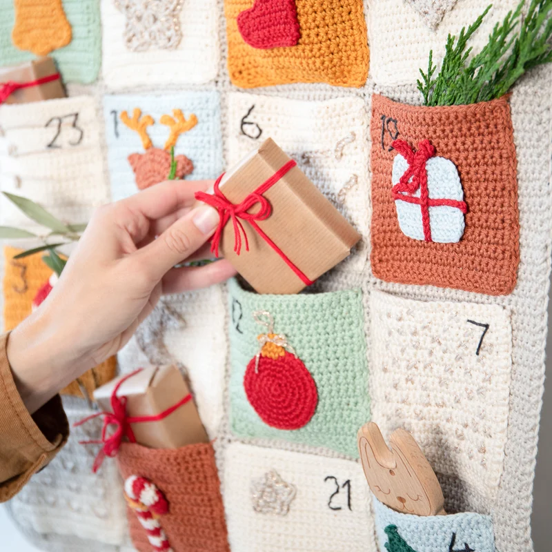 Weihnachts-Advent-Kalender-Garnpaket
