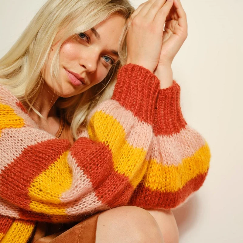 Knipmode Streifenpullover-Strickpaket