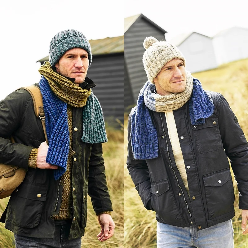 Strickanleitung Stylecraft Highland Heathers Aran Nr. 9878 Herrenmützen und -schals (digital)