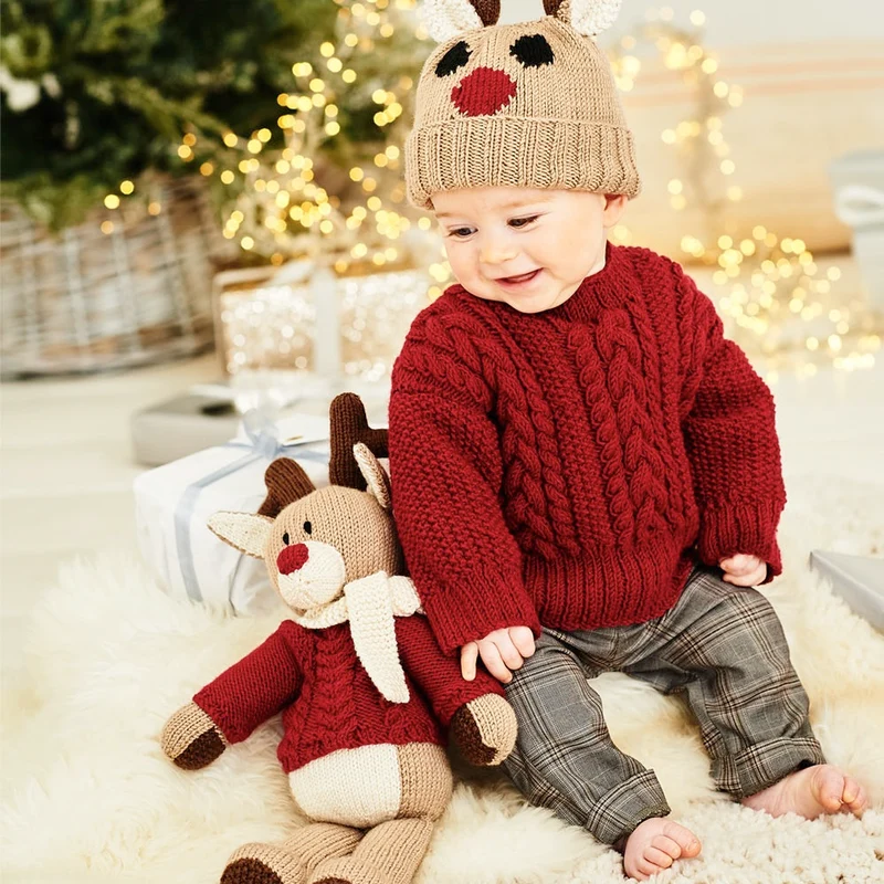 Strickanleitung Stylecraft Bellissima DK Nr. 9869 Rentier, Mütze und Pullover (digital)