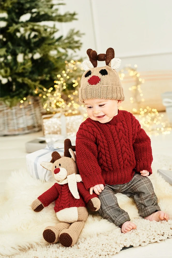 Strickanleitung Stylecraft Bellissima DK Nr. 9869 Rentier, Mütze und Pullover (digital)