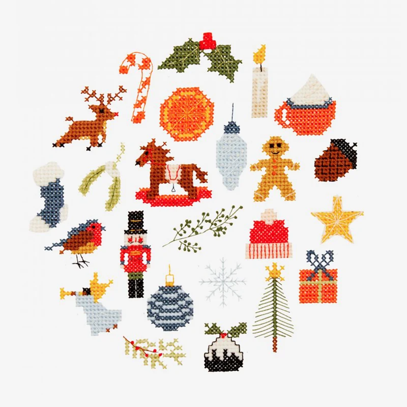 Weihnachts-Adventskalender – Kreuzstich-Stickanleitung (digital)