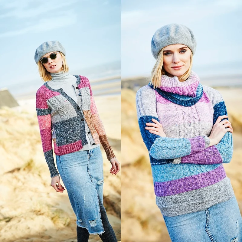 Strickanleitung Stylecraft Batik Swirl DK Nr. 9536: Jacke, Pullover und Rollkragenpullover