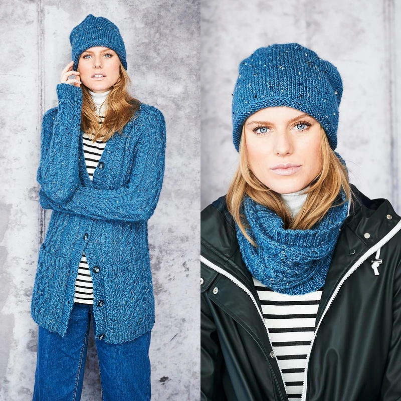 Strickanleitung „Stylecraft Special Aran With Wool Nr. 9660“ – Jacke, Schal und Mütze