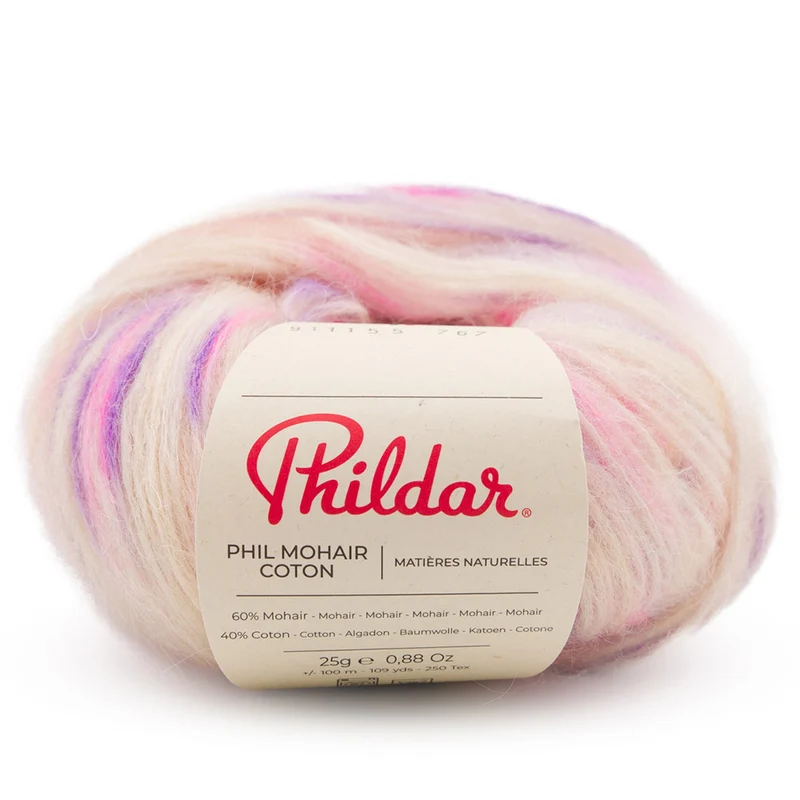 Phildar Phil Mohair Coton 1440 Gelbes Konfetti