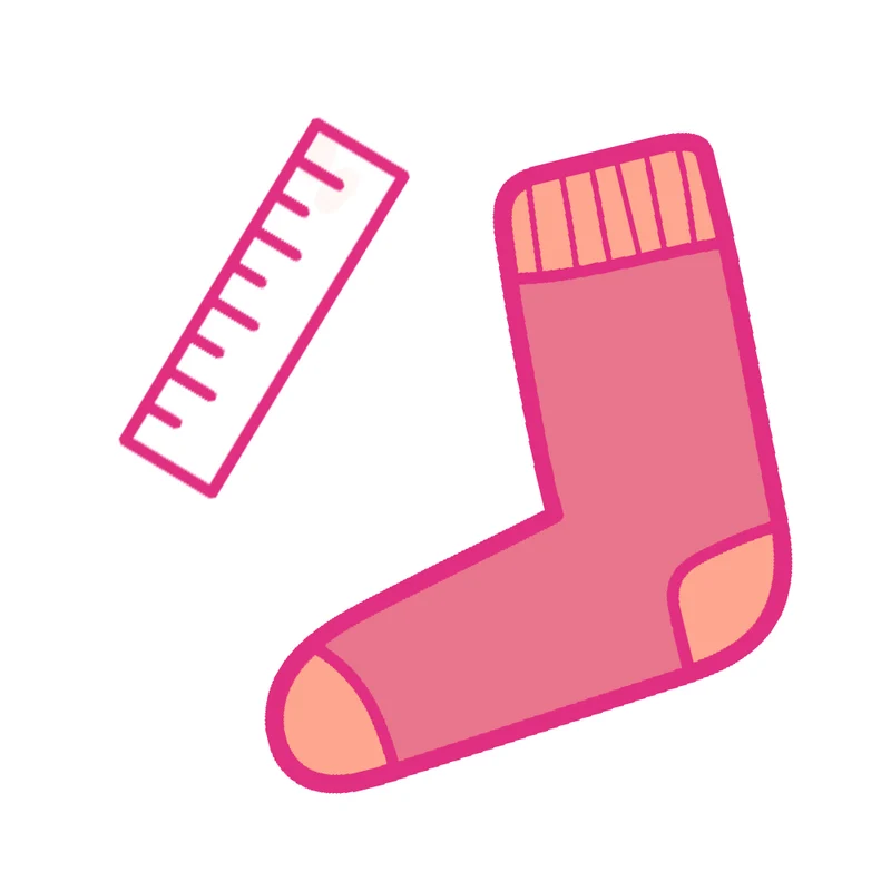 Größentabelle für gestrickte Socken (digital)