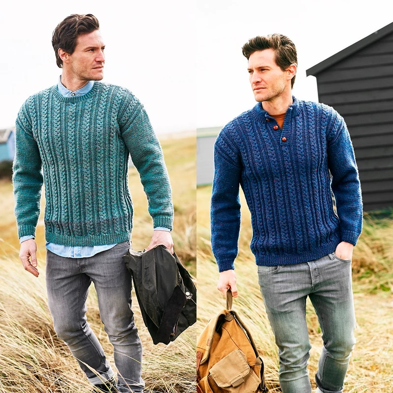 Strickanleitung Stylecraft Highland Heathers Aran Nr. 9875 Herrenpullover