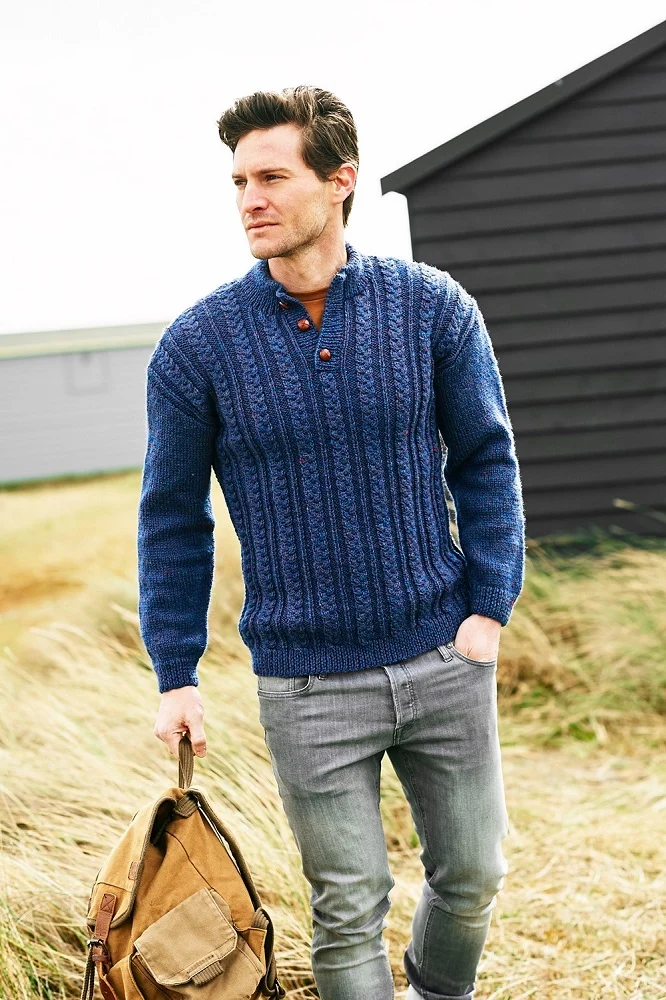 Strickanleitung Stylecraft Highland Heathers Aran Nr. 9875 Herrenpullover