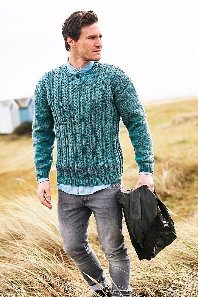 Strickanleitung Stylecraft Highland Heathers Aran Nr. 9875 Herrenpullover