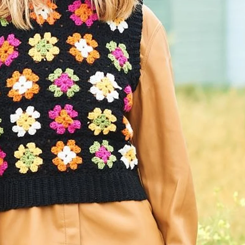Häkelanleitung für „Special DK Granny Square“-Tank-Tops (digital)