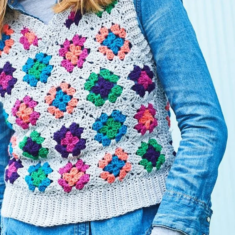 Häkelanleitung für „Special DK Granny Square“-Tank-Tops (digital)