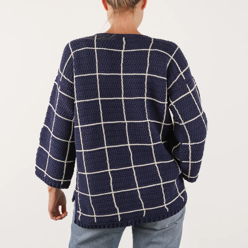 Häkelpaket für einen karierten Pullover