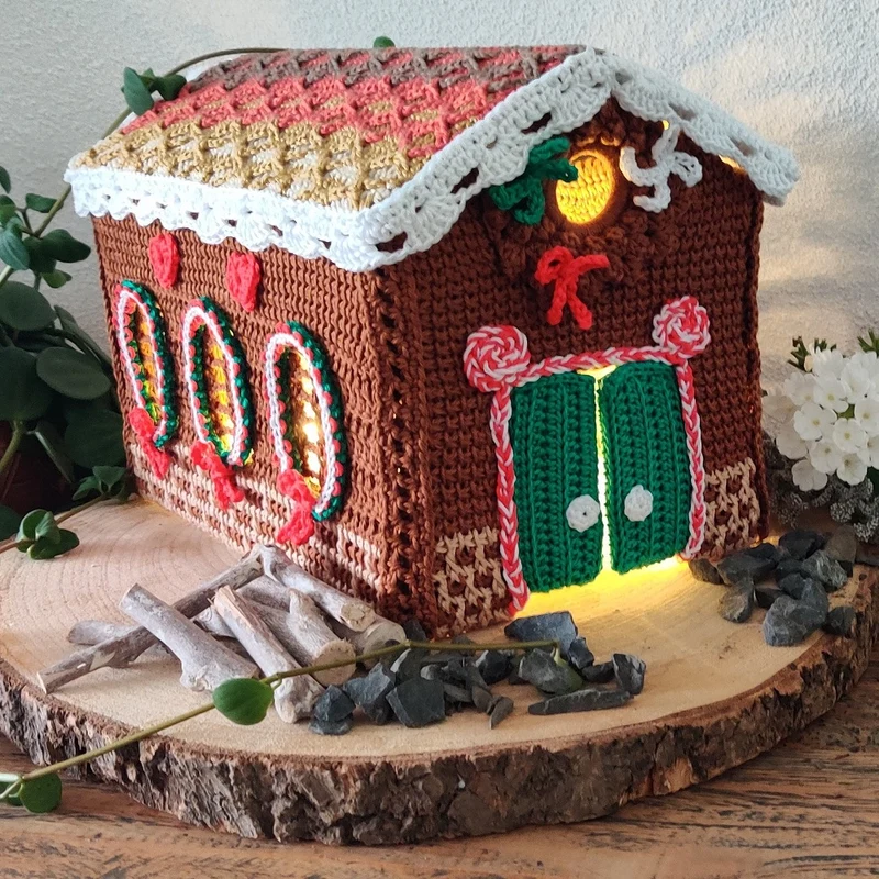 Häkelpaket „Sommer- und Winter-Lebkuchenhäuschen“