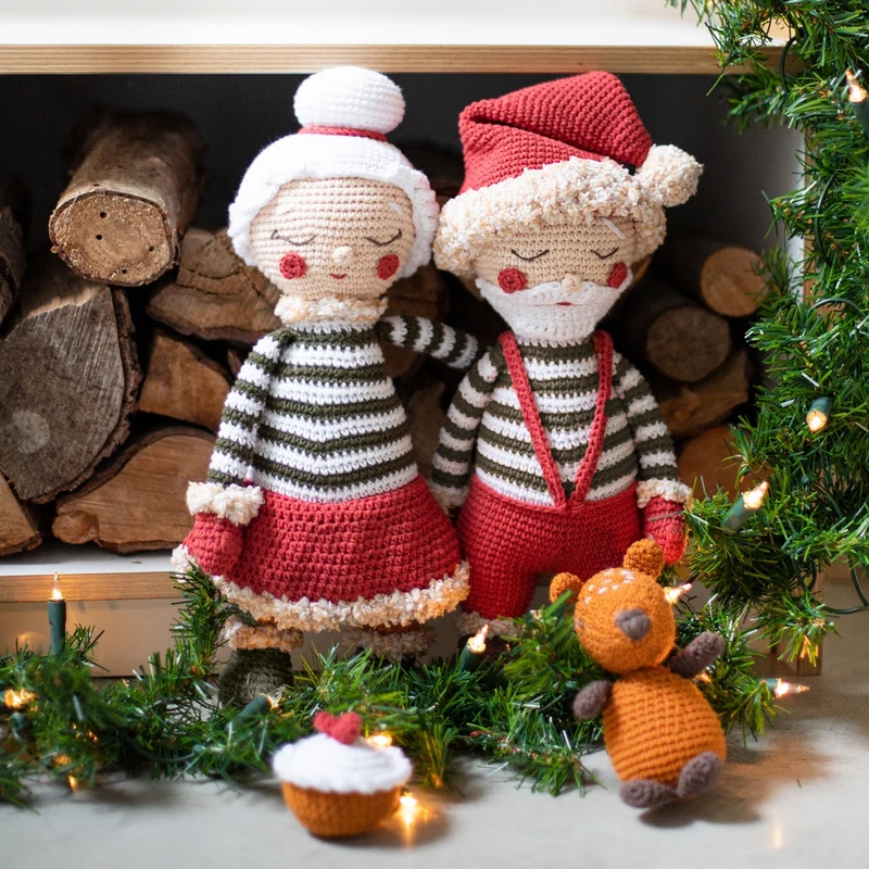 Weihnachtsmann & Weihnachtsfrau – Häkelpaket