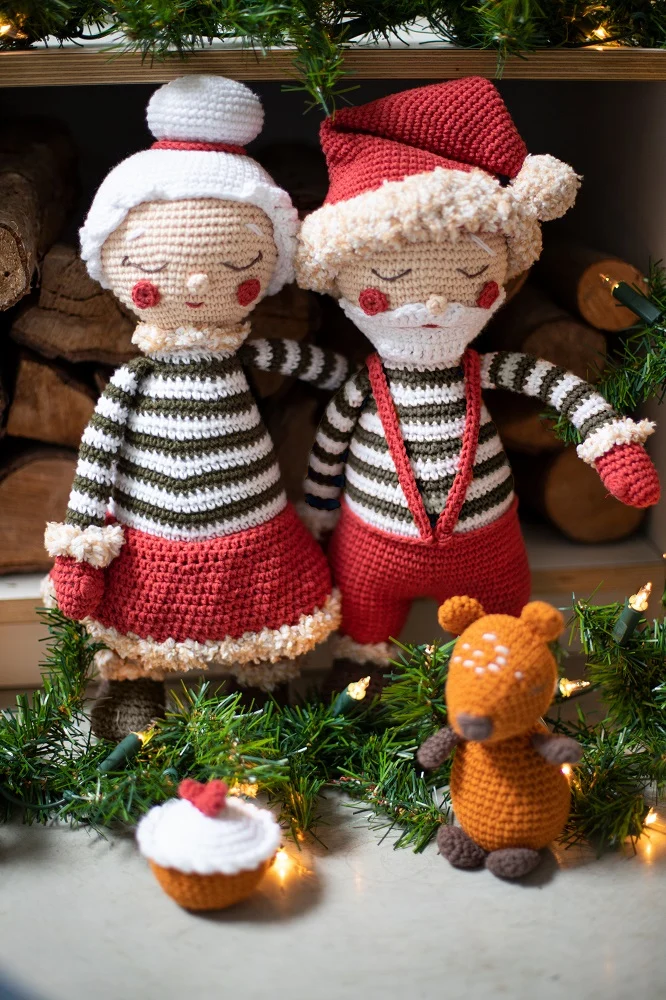 Weihnachtsmann & Weihnachtsfrau – Häkelpaket